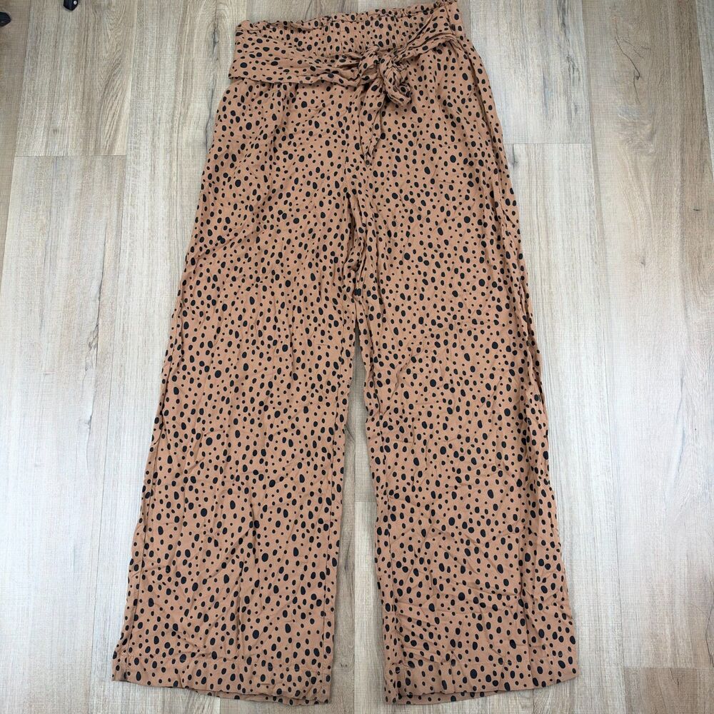 Abercrombie & Fitch Women's Small S Cheetah Print Wide Leg Pull On Palazzo Pants